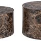 ACT NORDIC Dice sofabord, rundt - brun marmor Delhi grovt papir (58) (sett med 2)