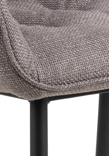 ACT NORDIC Brooke spisestuestol, med armlener og sm - grbrunt stoff og svart stl