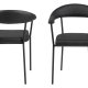 ACT NORDIC Ava spisebordsstol, m. armln - sort PU og sort stl