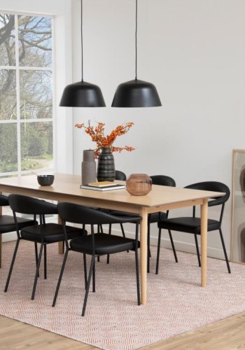 ACT NORDIC Ava spisebordsstol, m. armln - sort PU og sort stl