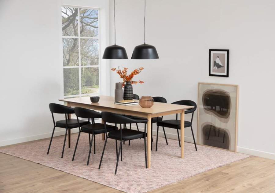 ACT NORDIC Ava spisebordsstol, m. armln - sort PU og sort stl