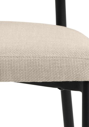 ACT NORDIC Edina Esszimmerstuhl - beiger Stoff und schwarzer Stahl