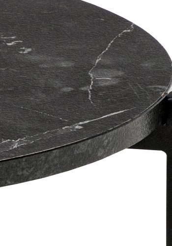 ACT NORDIC Lamoine Ecktisch, rund – schwarzes Izmir-Melamin und schwarzer Stahl (40)