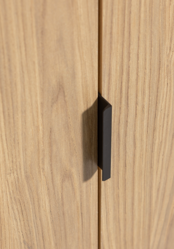 WOOOD Silas skp, med 2 dörrar, 2 hyllor och 1 lda - ekmelamin och svart metall