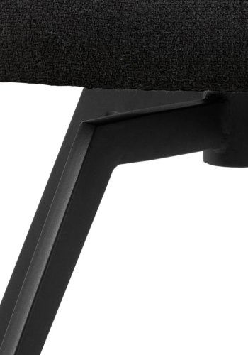 ACT NORDIC Darlene spisestuestol, med armlener, svingfunksjon, retursving - antrasittgrtt stoff/svart stl