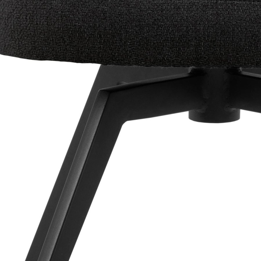 ACT NORDIC Darlene spisestuestol, med armlener, svingfunksjon, retursving - antrasittgrtt stoff/svart stl