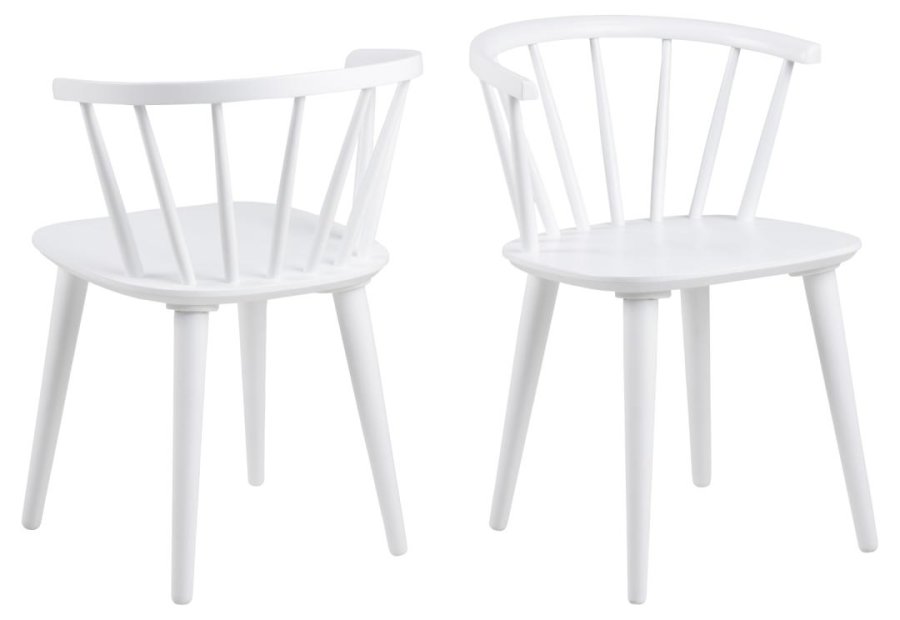 ACT NORDIC Ida Esszimmerstuhl, mit Armlehnen – weißes Kautschukholz