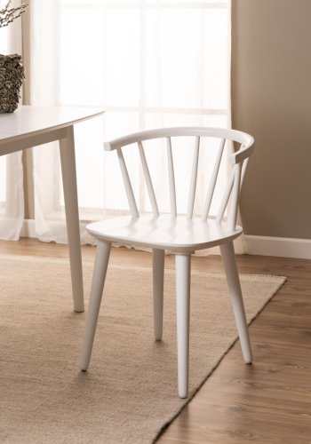ACT NORDIC Ida Esszimmerstuhl, mit Armlehnen – weißes Kautschukholz