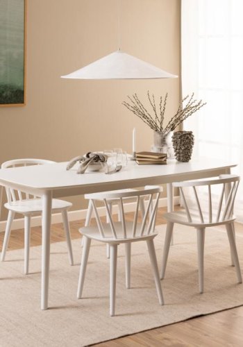 ACT NORDIC Ida Esszimmerstuhl, mit Armlehnen – weißes Kautschukholz