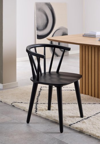 ACT NORDIC Ida Esszimmerstuhl, mit Armlehnen  mattschwarzes Kautschukholz