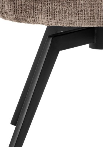 ACT NORDIC Darlene spisestol, med armlener, svingfunksjon, retursving - stvbrunt stoff og svart stl