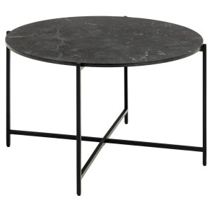ACT NORDIC Lamoine soffbord, runt - svart Izmir melamin och svart stl (70)