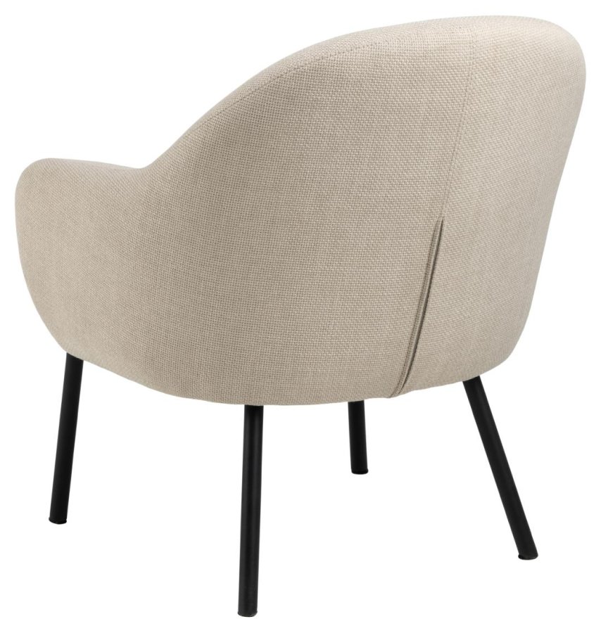 ACT NORDIC Spencer lenestol, med armlener - beige stoff og svart stl