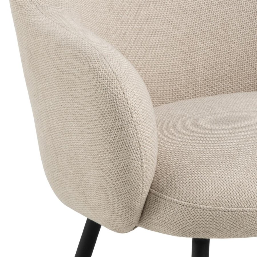 ACT NORDIC Spencer lenestol, med armlener - beige stoff og svart stl