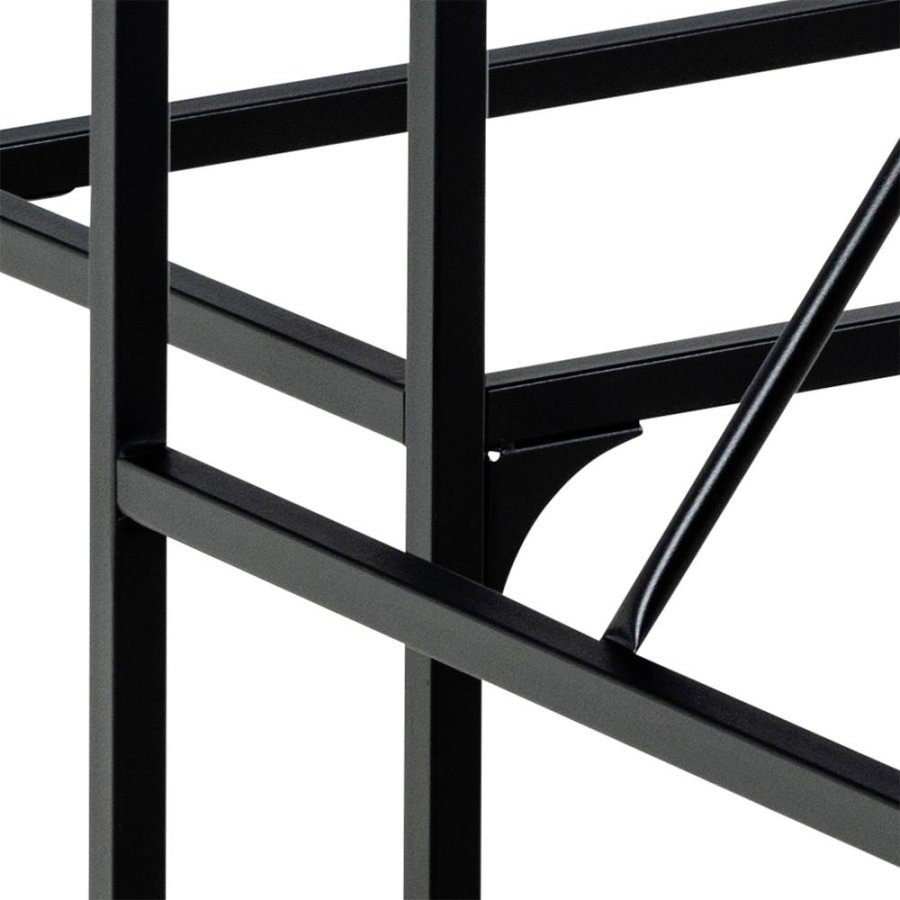 ACT NORDIC Bahamas Bartisch, mit 1 Bank, 2 Stühlen und Fußstütze – Melamin Eiche matt/schwarzer Stahl (120x60x105)