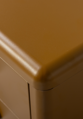 WOOOD Rune natbord, m. 2 skuffer - honninggul metal (42x42)