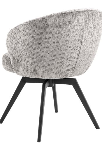 ACT NORDIC Darlene spisestuestol, med armlener, svingfunksjon, retursving - grtt stoff og svart stl