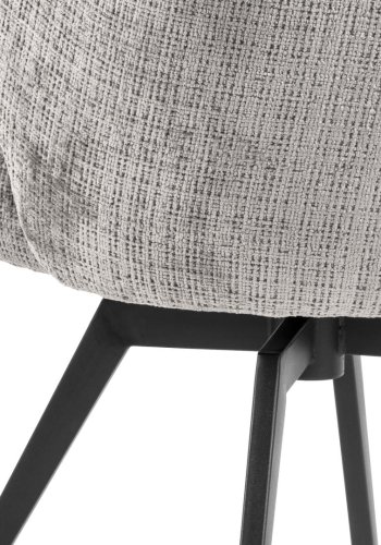 ACT NORDIC Darlene spisestuestol, med armlener, svingfunksjon, retursving - grtt stoff og svart stl