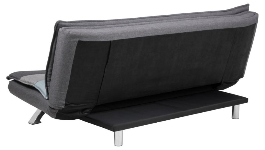 ACT NORDIC Faith Schlafsofa, mit Klick & Klack – mehrfarbiger/grauer Patchworkstoff und Chromstahl (196x98)