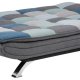 ACT NORDIC Faith Schlafsofa, mit Klick & Klack – mehrfarbiger/grauer Patchworkstoff und Chromstahl (196x98)