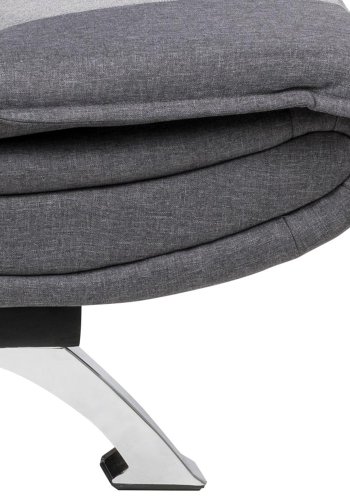 ACT NORDIC Faith Schlafsofa, mit Klick & Klack – mehrfarbiger/grauer Patchworkstoff und Chromstahl (196x98)