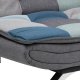 ACT NORDIC Faith Schlafsofa, mit Klick & Klack – mehrfarbiger/grauer Patchworkstoff und Chromstahl (196x98)
