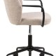 ACT NORDIC Patricia Schreibtischstuhl, mit Armlehnen, Rollen, Drehfunktion – beiger Stoff und schwarzer Stahl