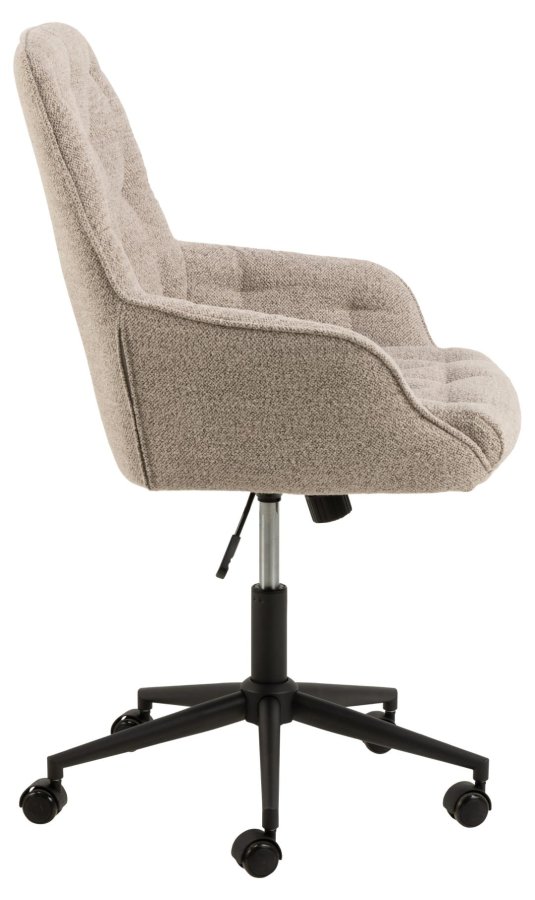 ACT NORDIC Erik skrivebordsstol, m. armln, hjul, drejefunktion - beige stof og sort stl