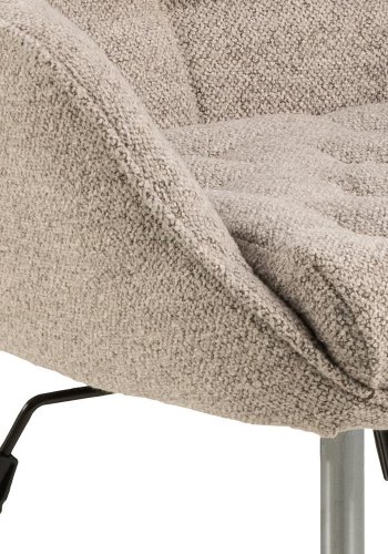 ACT NORDIC Erik skrivebordsstol, m. armln, hjul, drejefunktion - beige stof og sort stl