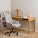 ACT NORDIC Erik skrivebordsstol, m. armln, hjul, drejefunktion - beige stof og sort stl