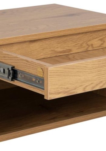 ACT NORDIC Cholet veggmontert nattbord, med 1 hylle og 1 skuff - matt vill eik grovpapp (50x35)