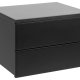 ACT NORDIC Avignon Wandnachttisch, mit 2 Schubladen - schwarzes MDF (37x32)