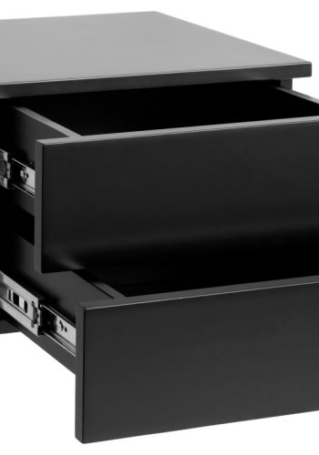 ACT NORDIC Avignon Wandnachttisch, mit 2 Schubladen - schwarzes MDF (37x32)