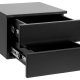 ACT NORDIC Avignon Wandnachttisch, mit 2 Schubladen - schwarzes MDF (37x32)