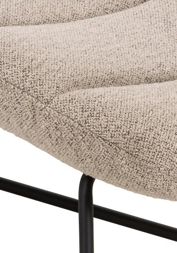 ACT NORDIC Chaplin sjeselong - beige stoff og svart stl (63x156)