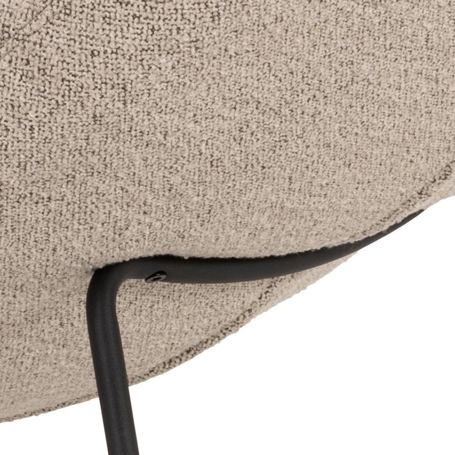 ACT NORDIC Chaplin sjeselong - beige stoff og svart stl (63x156)