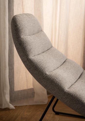 ACT NORDIC Chaplin sjeselong - beige stoff og svart stl (63x156)