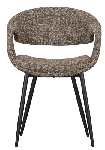 WOOOD YOSSI SPISESTOL BRUN MED SVART METALL