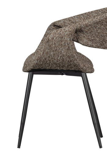 WOOOD YOSSI SPISESTOL BRUN MED SVART METALL