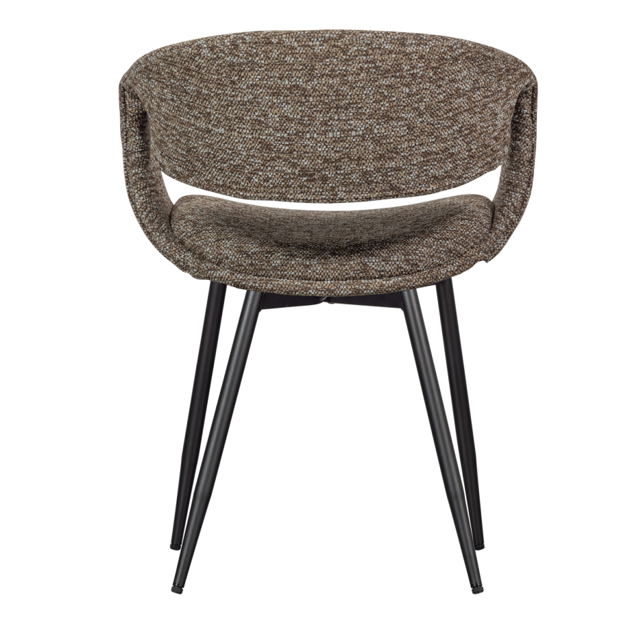 WOOOD YOSSI SPISESTOL BRUN MED SVART METALL