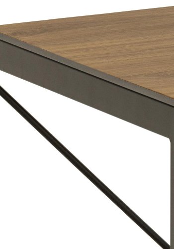 ACT NORDIC Bahamas skrivebord, rektangulr - mat rustik eg ru melamin og sort (120x60)