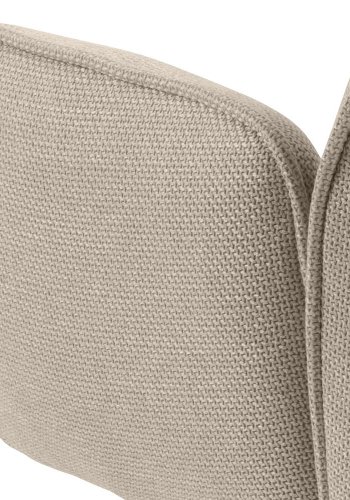 ACT NORDIC Glenda Esszimmerstuhl, mit Armlehnen und Drehfunktion – beiger Stoff und schwarzer Stahl