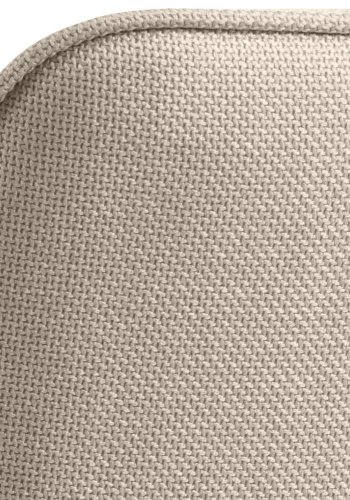 ACT NORDIC Glenda Esszimmerstuhl, mit Armlehnen und Drehfunktion – beiger Stoff und schwarzer Stahl