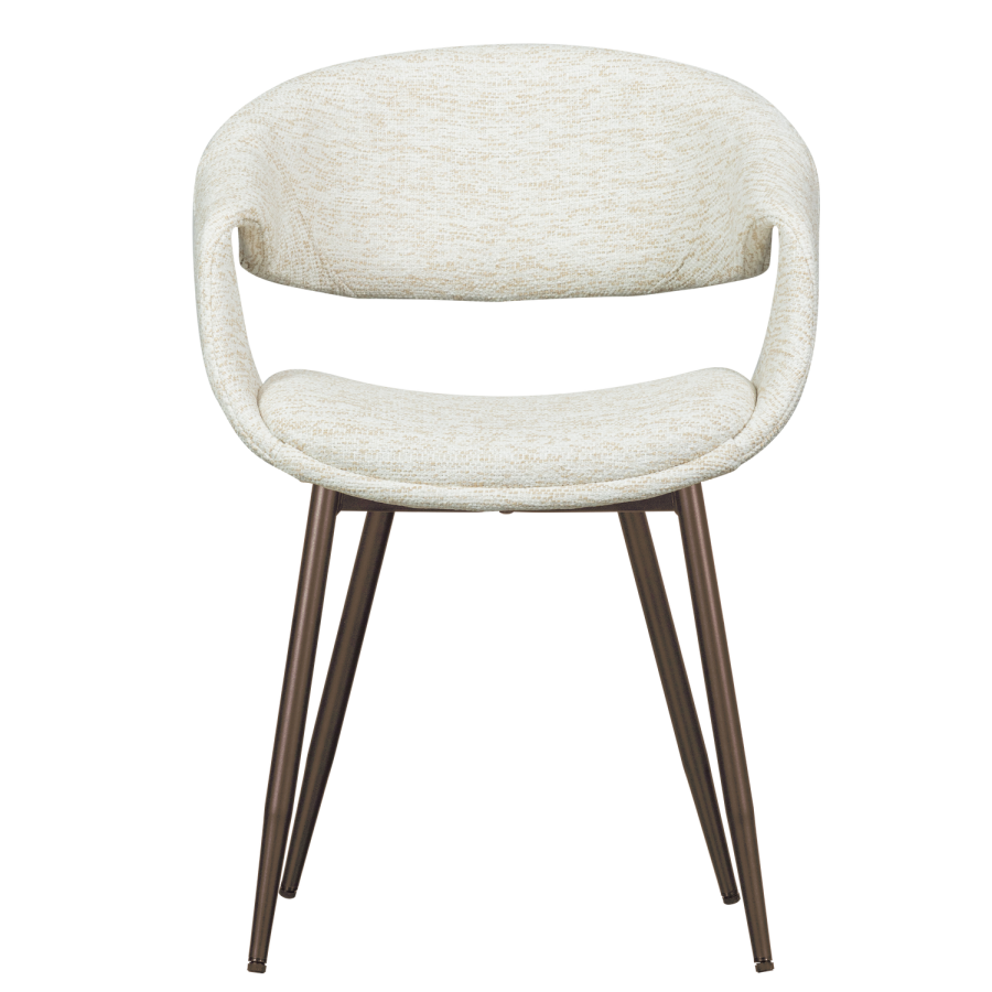 WOOOD YOSSI SPISESTOL NATURLIG MED METALLBEN I KOBBER