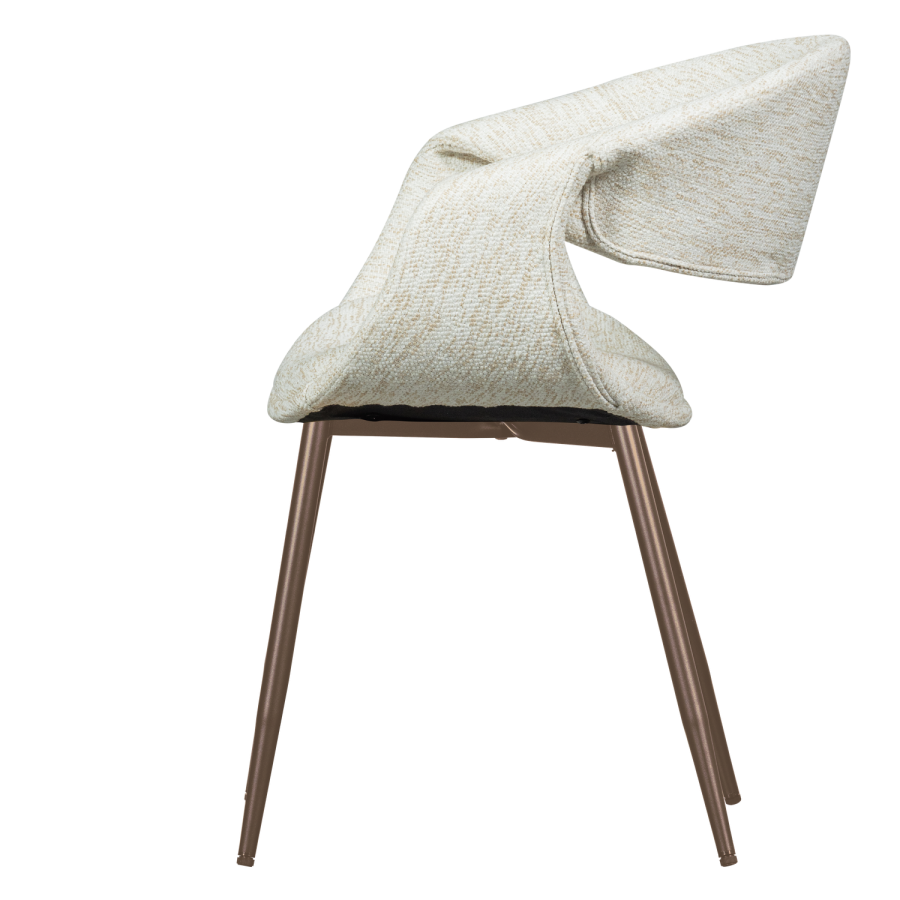 WOOOD YOSSI SPISESTOL NATURLIG MED METALLBEN I KOBBER