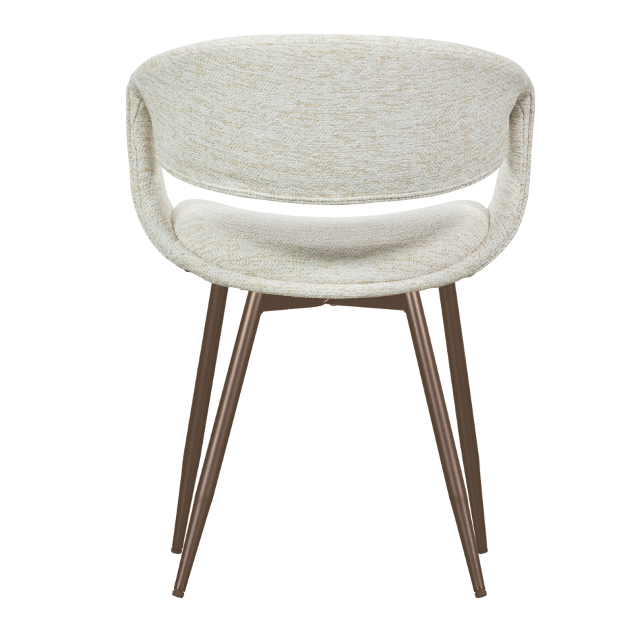 WOOOD YOSSI SPISESTOL NATURLIG MED METALLBEN I KOBBER