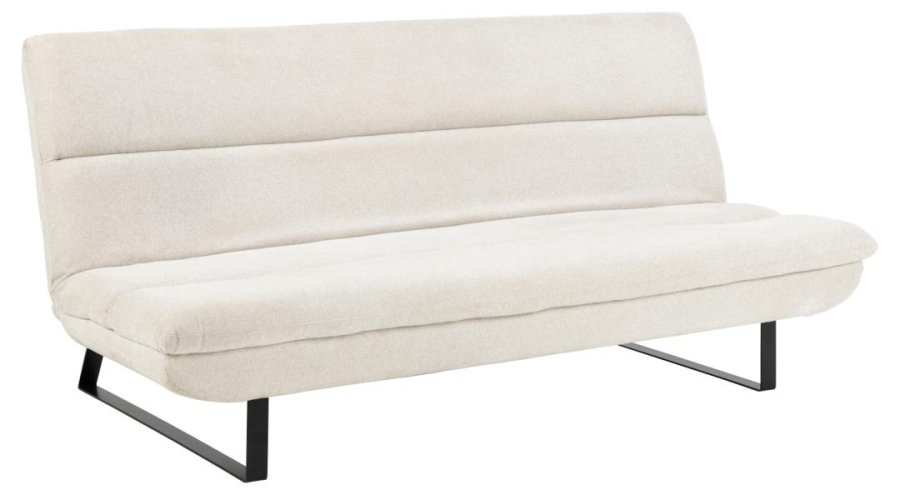 ACT NORDIC Arbonne sovesofa, m. horisontal syning - beige stof og sort stl (200x124)