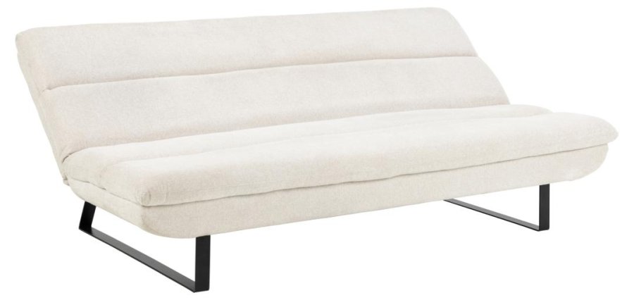 ACT NORDIC Arbonne sovesofa, m. horisontal syning - beige stof og sort stl (200x124)