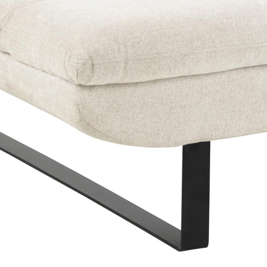 ACT NORDIC Arbonne sovesofa, m. horisontal syning - beige stof og sort stl (200x124)