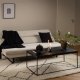 ACT NORDIC Arbonne sovesofa, m. horisontal syning - beige stof og sort stl (200x124)